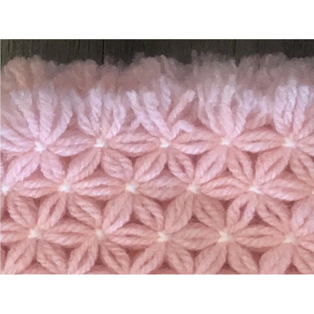 6 Vintage Handmade Crochet Placemats Pink Daisy Jasmine Stitch Excellent 18
